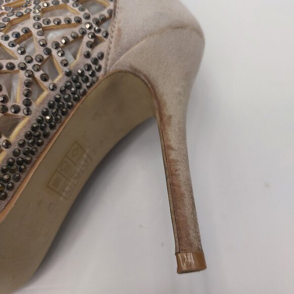 Betsey Johnson Crystal Women's Stiletto Ankle Booties Evening Wedding Size 37 - Picture 8 of 15